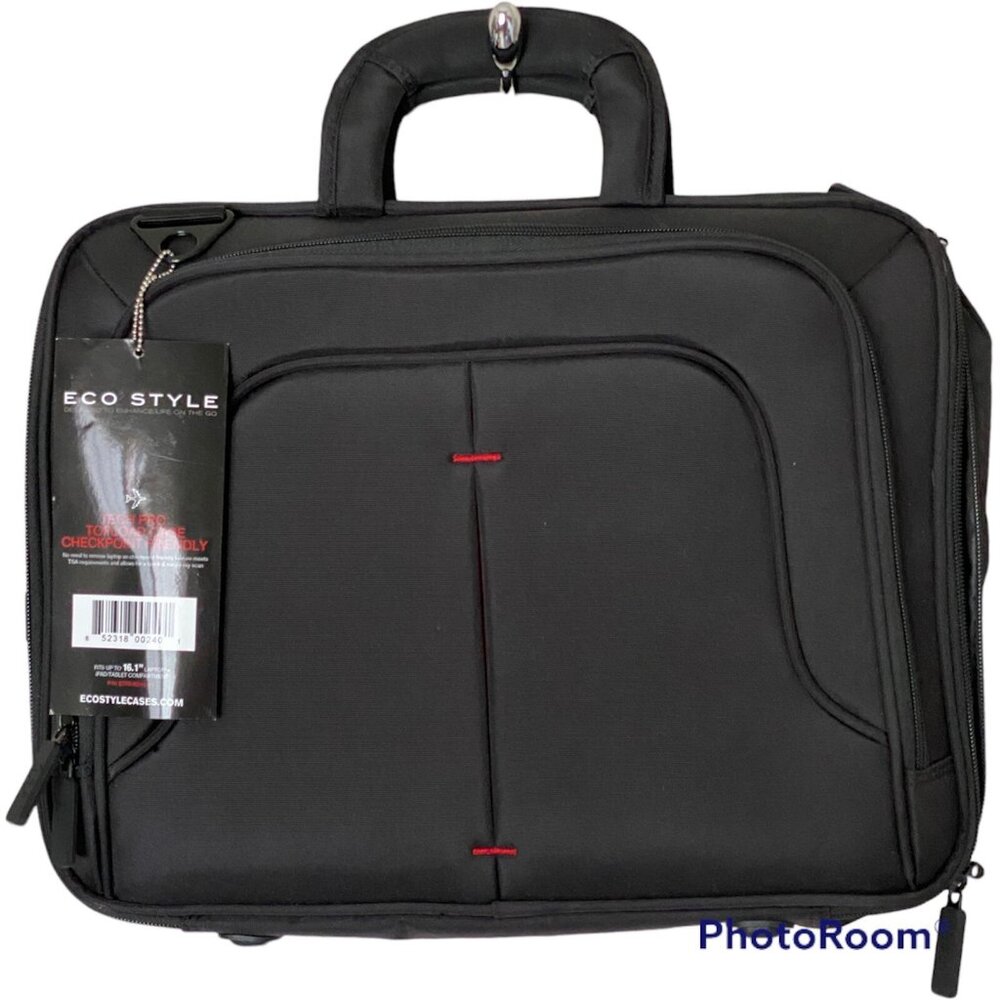 Eco Style 16" Laptop Case Black Handles & Strap Nylon Lightweight Etpr-Rd15-Cf